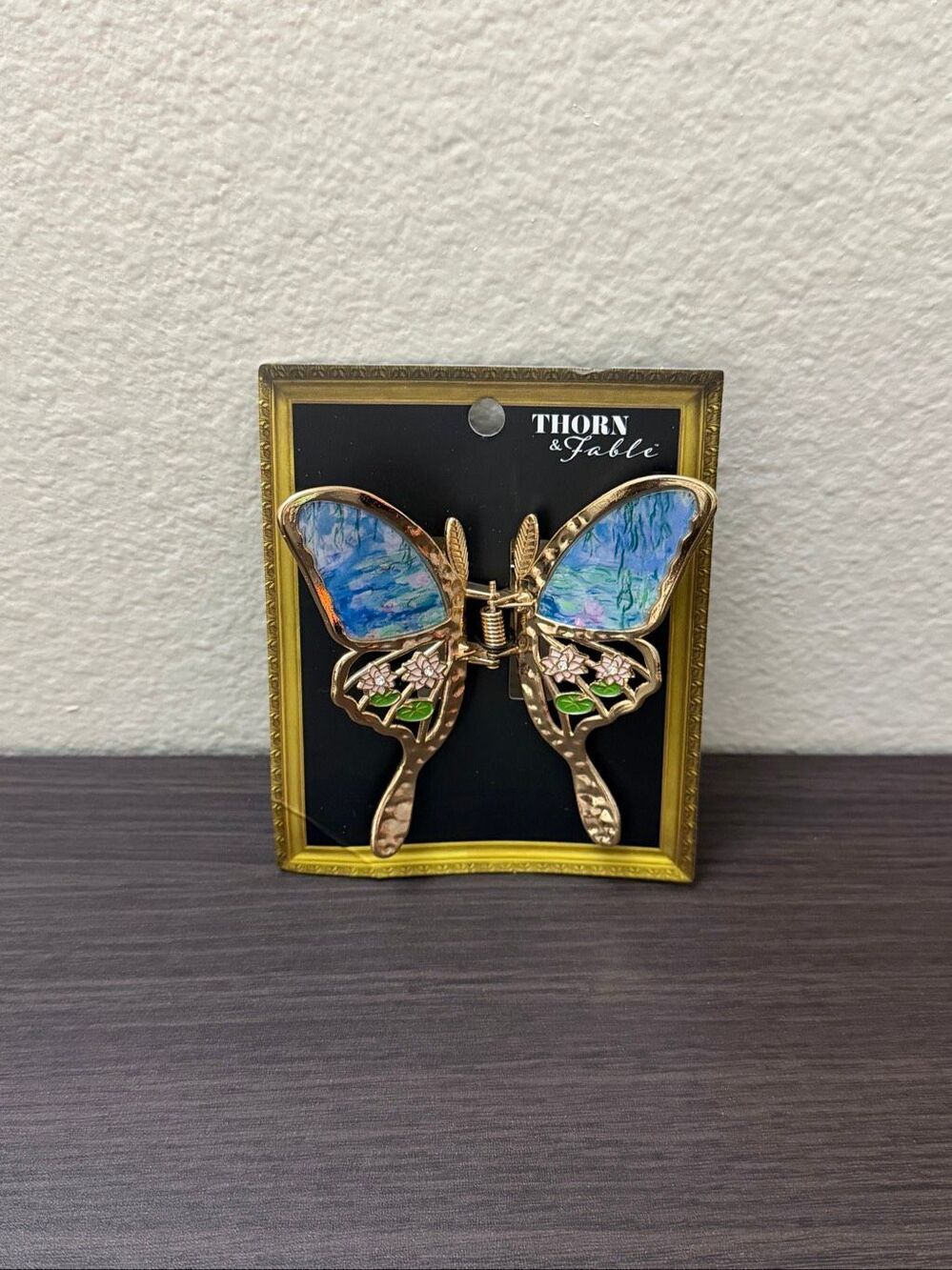 Thorn & Fable Monet Water Lilies Butterfly Claw Hair Clip